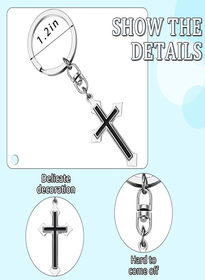 PLwelth Cross Keychain for Women Men Funny Keychain for Christian Faith Cute Keyring for Her Him Car Key Chain for Wallet Backpack Stainless Steel Religious Gifts for Christmas Birthday - Image 4